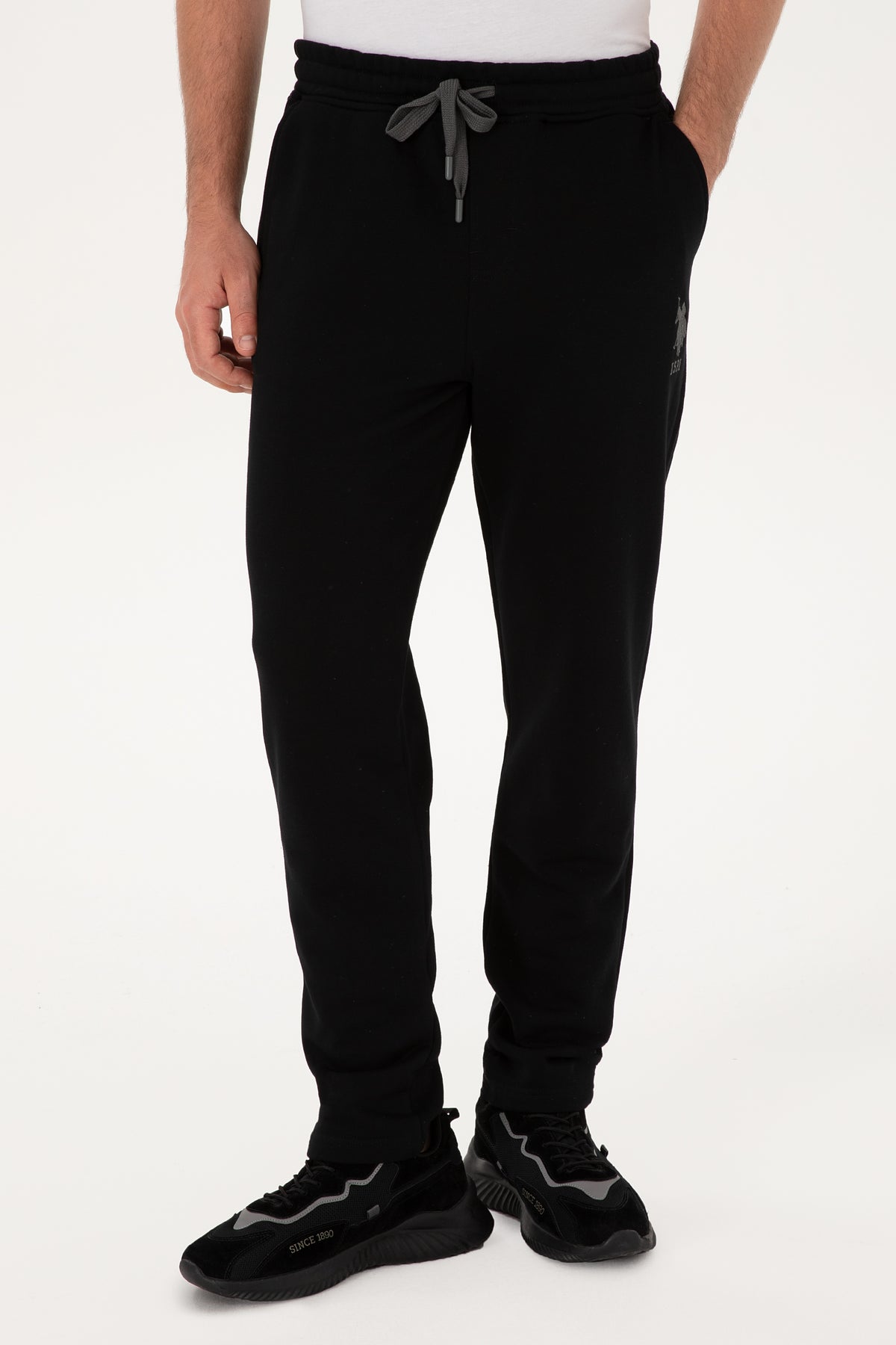 Pantaloni Sport Barbat Pe Negru