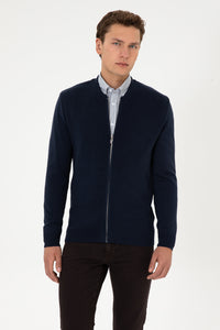 Pulover Tip Cardigan Barbat Pe Bleumarin 