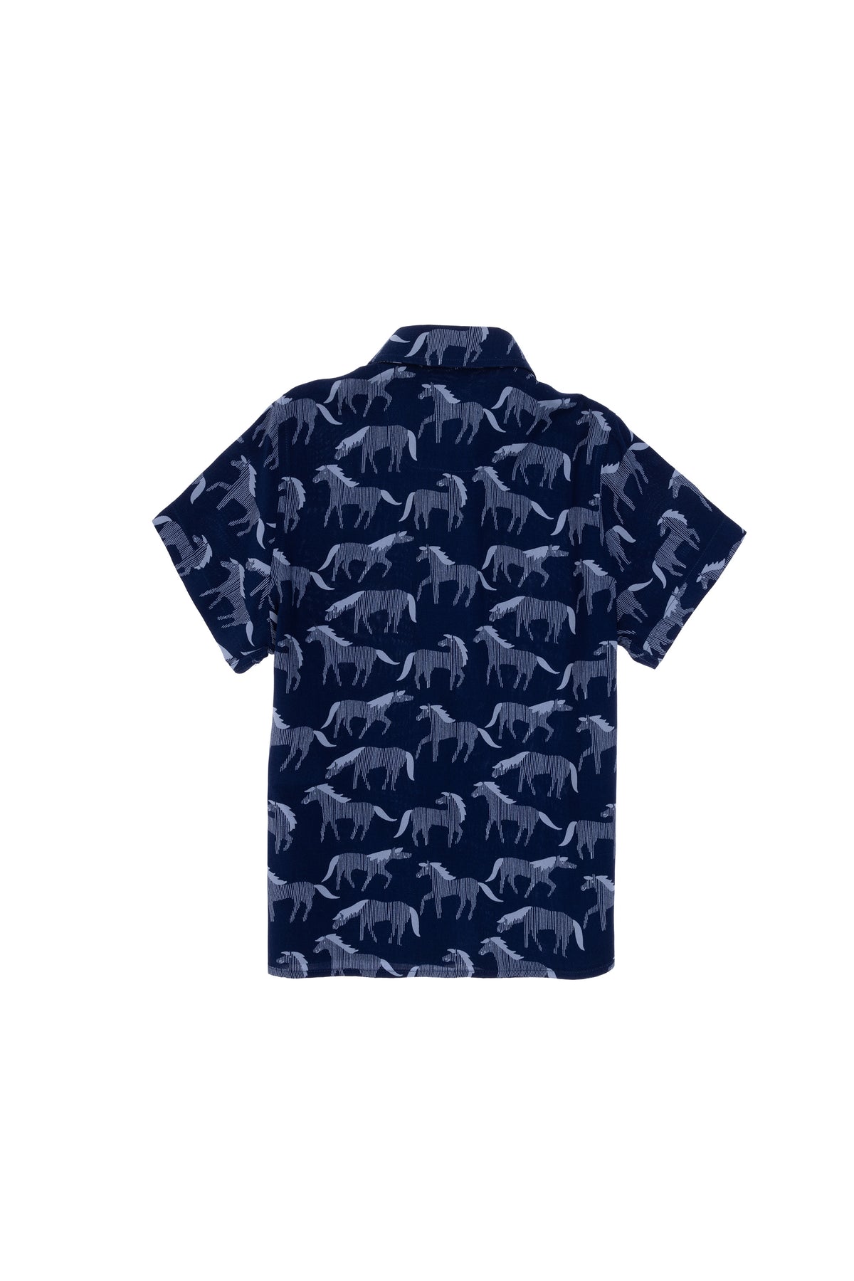 Cămașă Cu Mânecă Scurtă Băieți Bleumarin Cu Model Animal Print