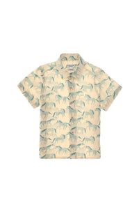 Cămașă Cu Mânecă Scurtă Băieți Bej Cu Model Animal Print