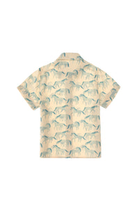 Cămașă Cu Mânecă Scurtă Băieți Bej Cu Model Animal Print