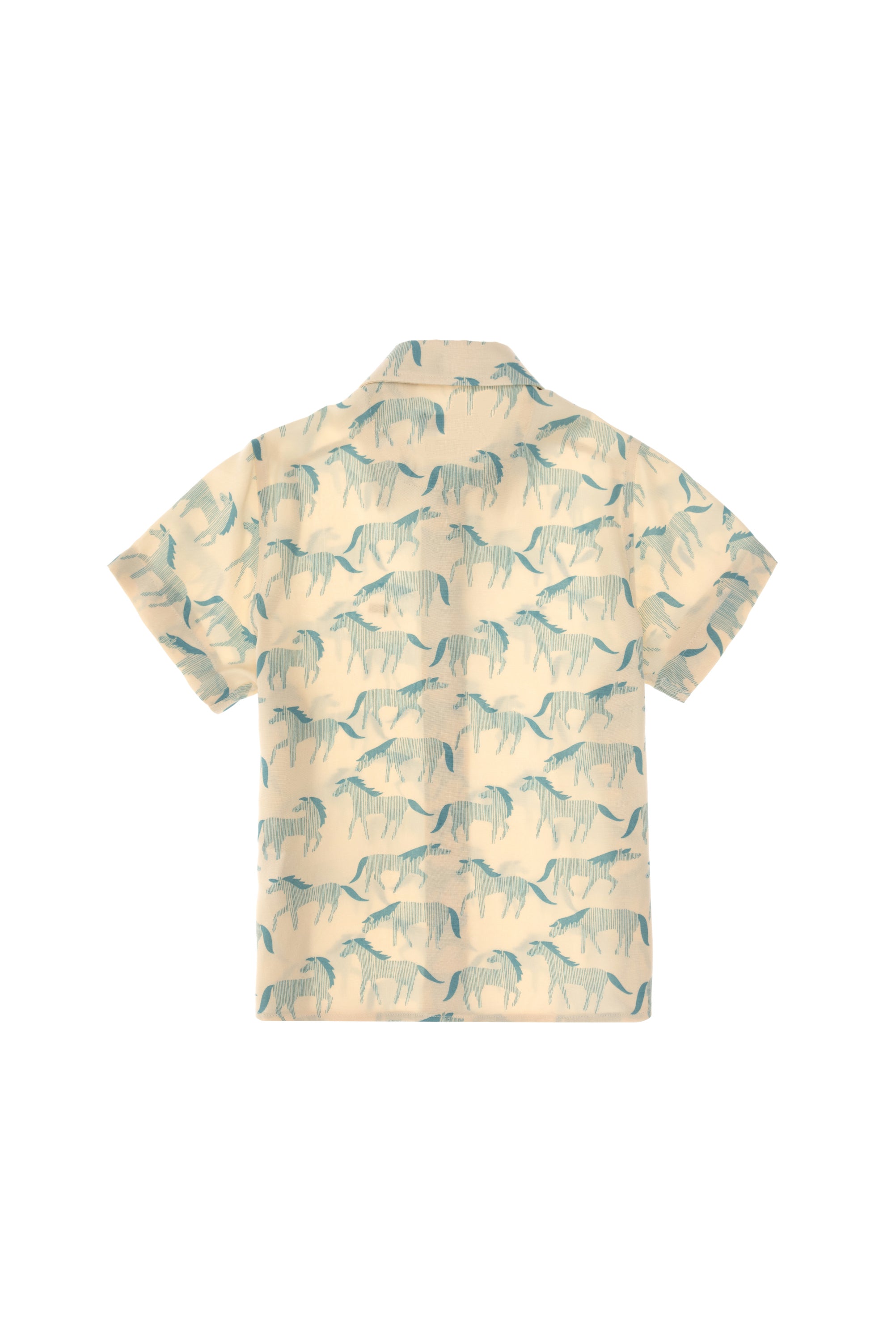 Cămașă Cu Mânecă Scurtă Băieți Bej Cu Model Animal Print