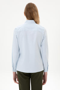 Camasa Dama Pe Albastru Deschis Cu Logo Color Brodat