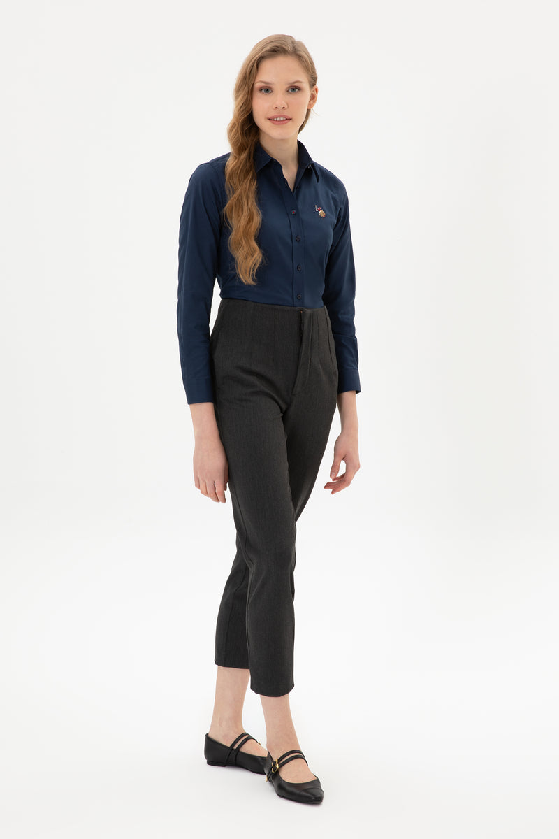 Camasa Dama Pe Bleumarin Cu Logo Color Brodat