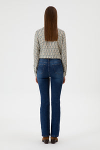 Blugi Evazati Dama Albastru Denim