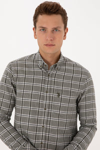 Camasa In Carouri Barbat Pe Gri