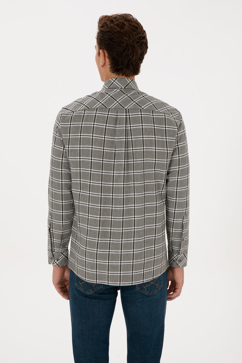 Camasa In Carouri Barbat Pe Gri