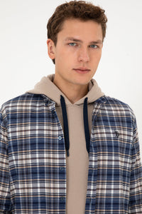 Camasa In Carouri Barbat Pe Fond Albastru