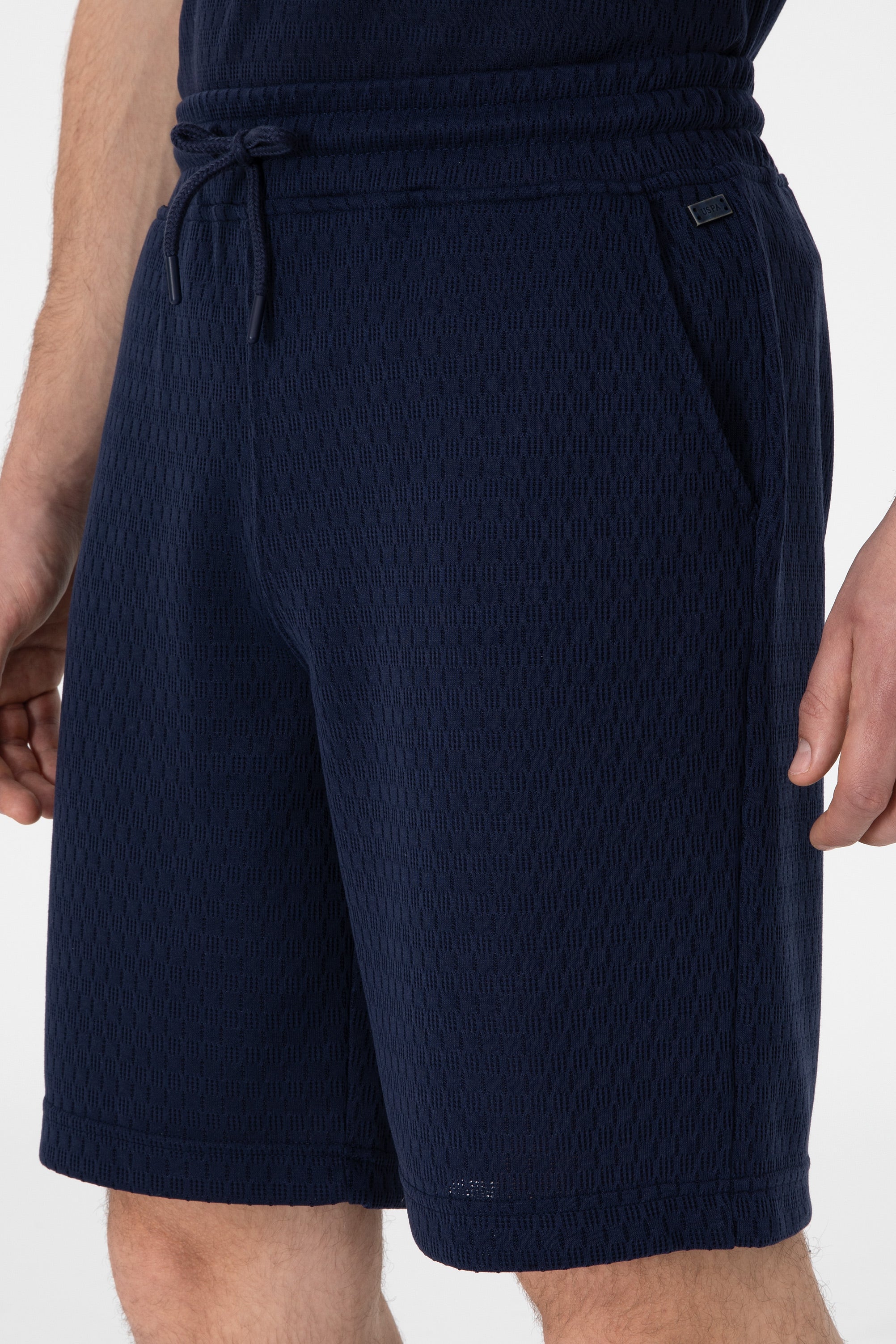 Pantaloni Scurți Bărbați Pe Bleumarin Cu Textură