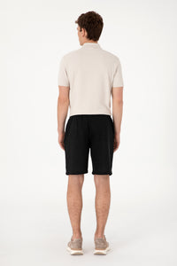 Pantaloni Scurți Bărbați Pe Negru Cu Textură