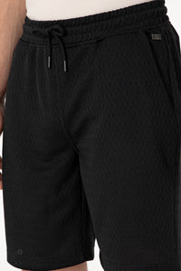 Pantaloni Scurți Bărbați Pe Negru Cu Textură