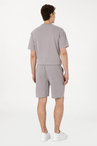 Pantaloni Scurți Bărbați Pe Gri Cu Textură