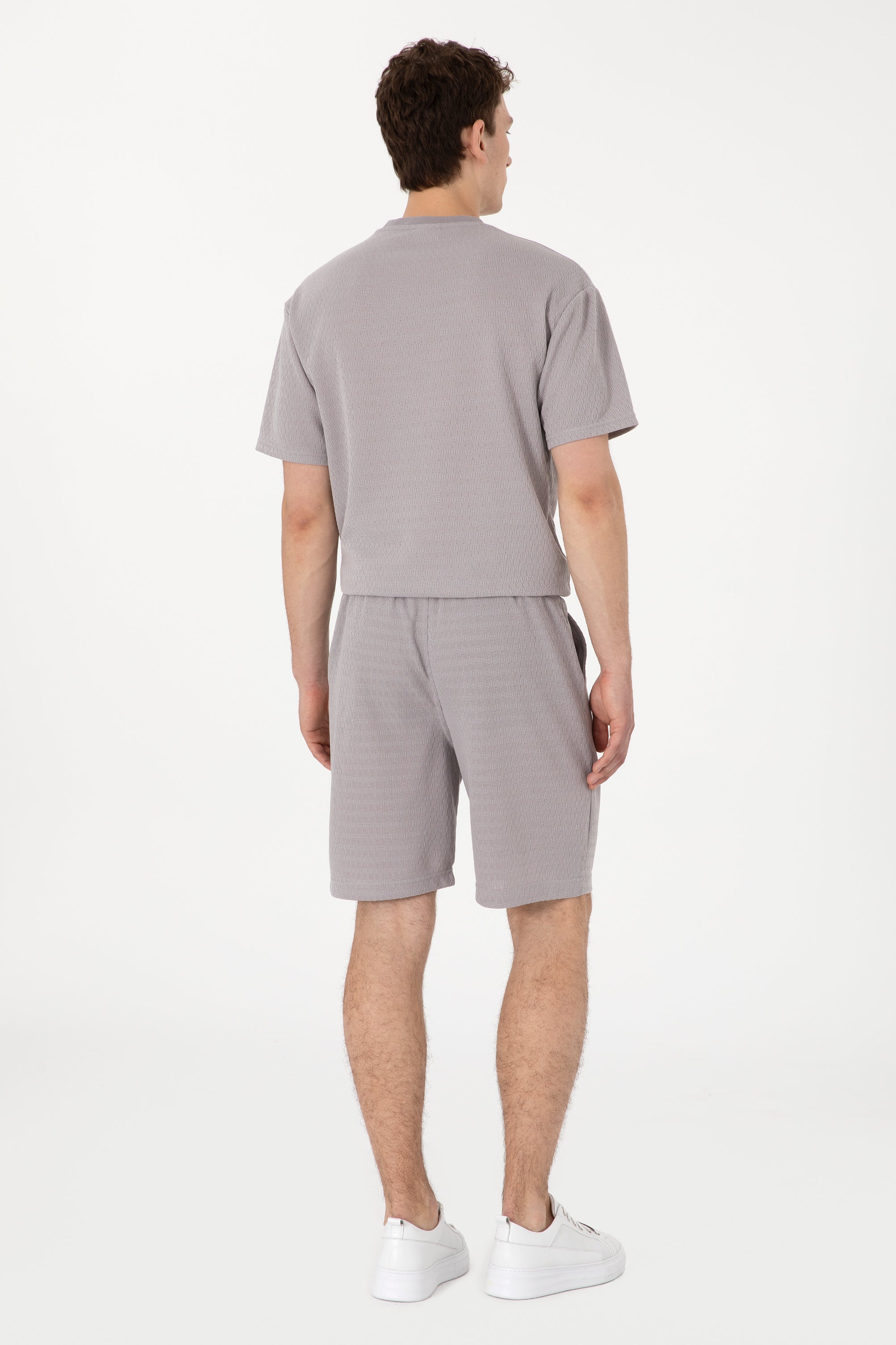 Pantaloni Scurți Bărbați Pe Gri Cu Textură