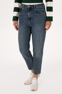 Blugi Boyfit Dama Pe Albastru Denim