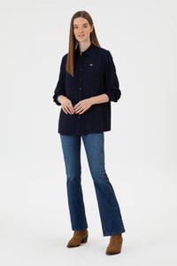 Camasa Dama Bleumarin Cu Carouri 