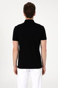 Tricou Polo Bărbați Negru Cu Logo Color
