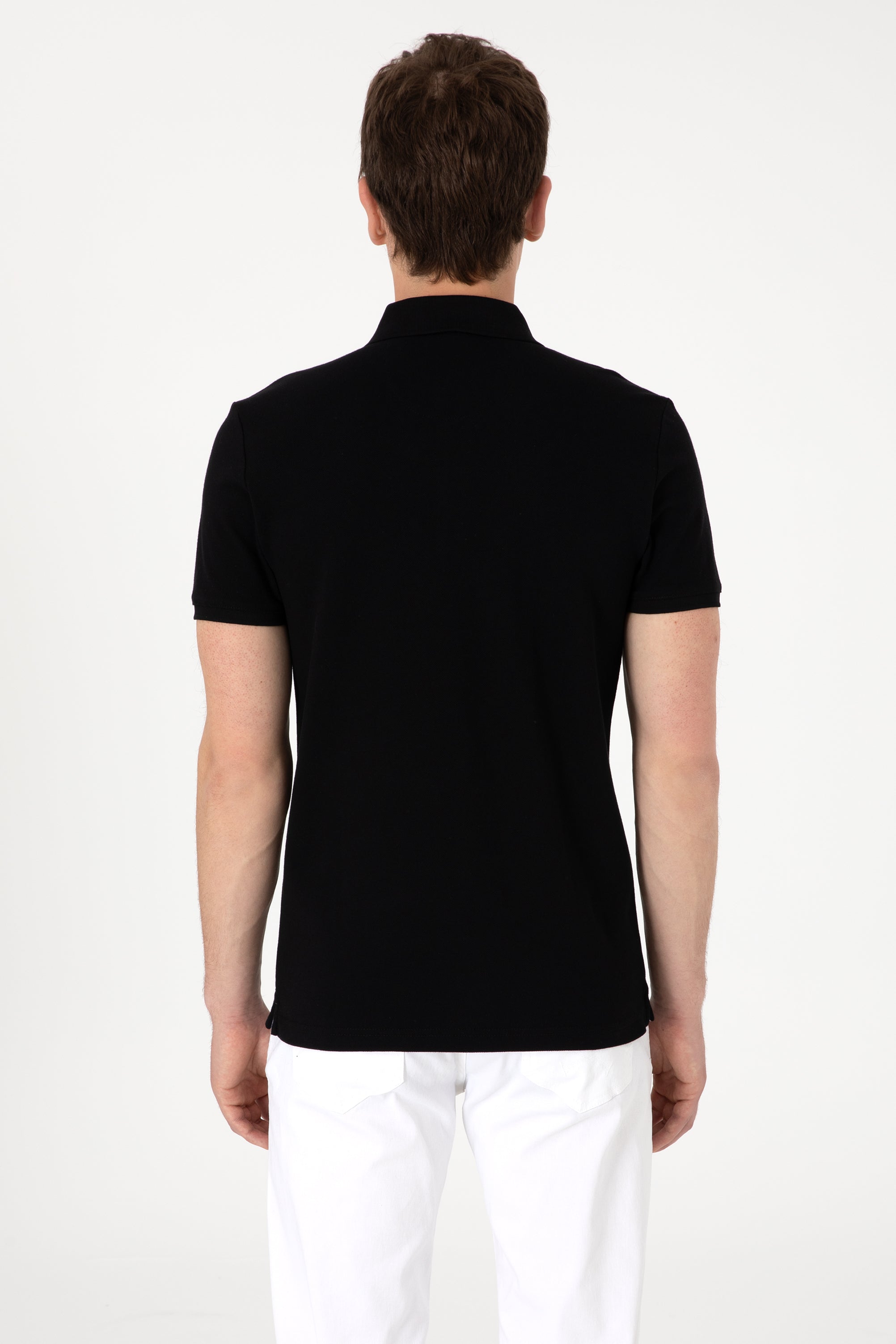 Tricou Polo Bărbați Negru Cu Logo Color