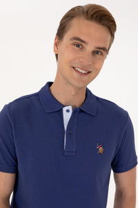 Tricou Polo Bărbați Indigo Cu Logo Color
