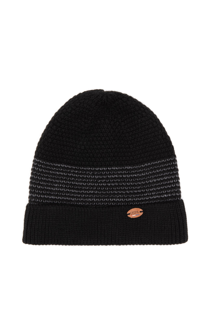 Set Fular Si Caciula Barbat Pe Negru