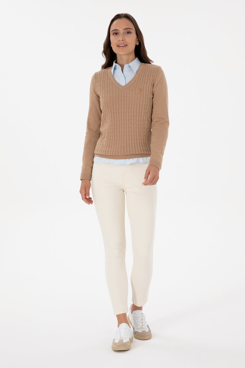 Pantaloni Chino Dama Pe Alb Ivoire 