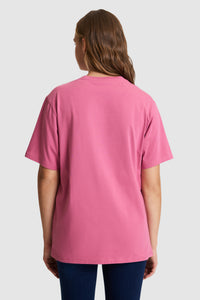 Tricou Damă Fucsia Oversize Cu Logo USPA