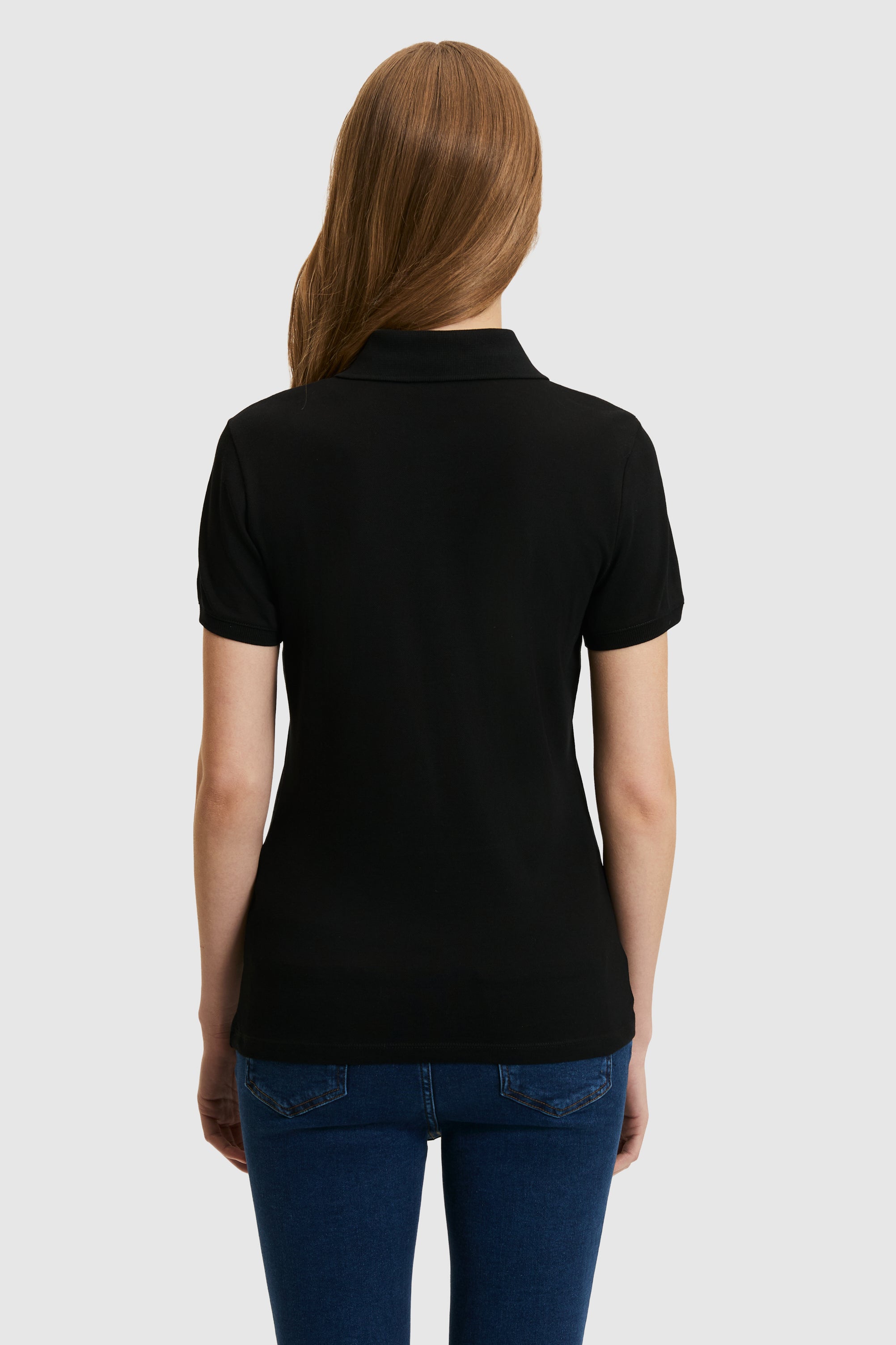 Tricou Polo Damă Negru Cu Logo Colorat