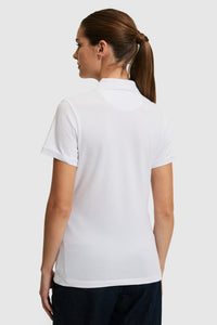 Tricou Polo Damă Alb Cu Logo Brodat