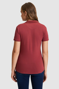 Tricou Polo Damă Vișiniu Cu Logo Brodat