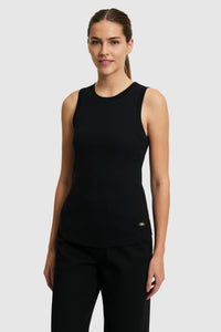 Tricou Damă Negru Fără Mâneci Cu Decolteu Rotund