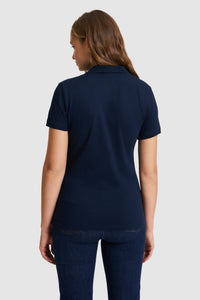 Tricou Polo Damă Bleumarin Cu Logo Auriu