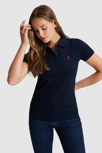 Tricou Polo Damă Bleumarin Cu Logo Discret
