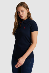 Tricou Polo Damă Bleumarin Cu Logo Discret