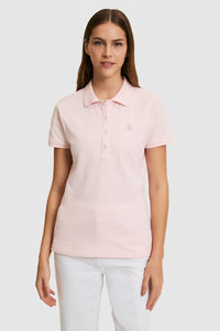 Tricou Polo Dama Roz Pal Cu Logo