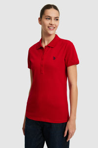 Tricou Polo Damă Roșu Cu Logo Discret