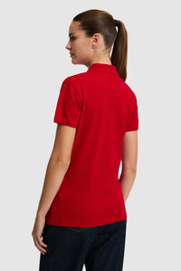 Tricou Polo Damă Roșu Cu Logo Discret
