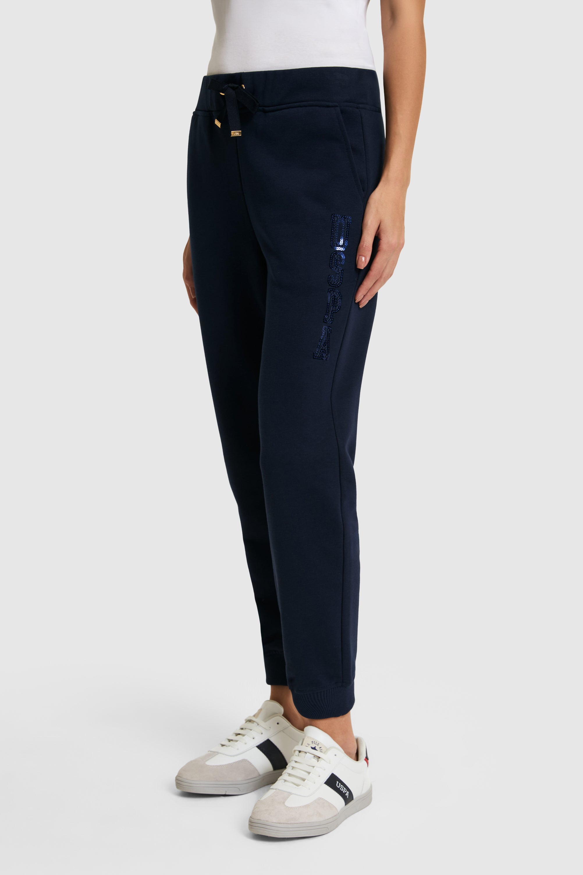 Pantaloni Sport Dama Bleumarin Cu Logo USPA