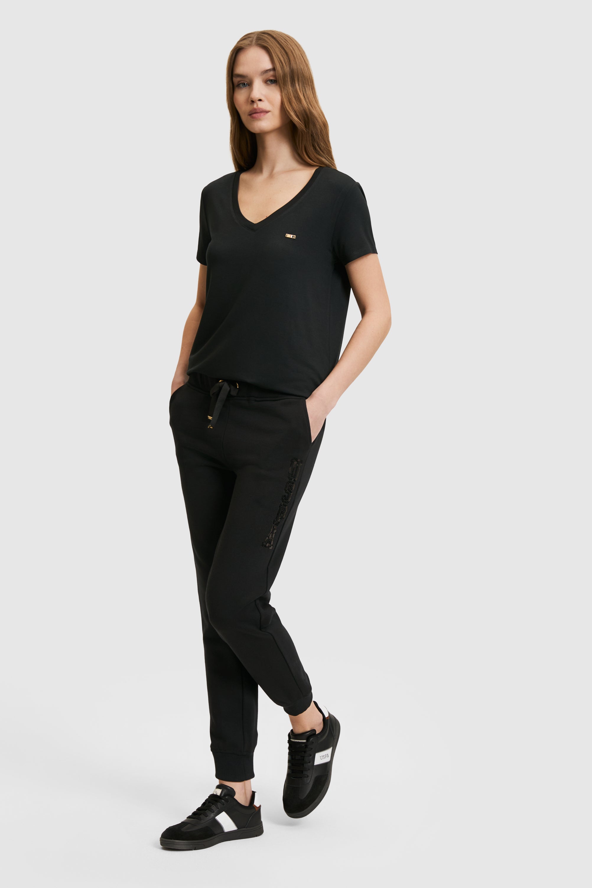 Pantaloni sport negri de damă