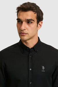Camasa Barbat Negru Cu Logo Brodat