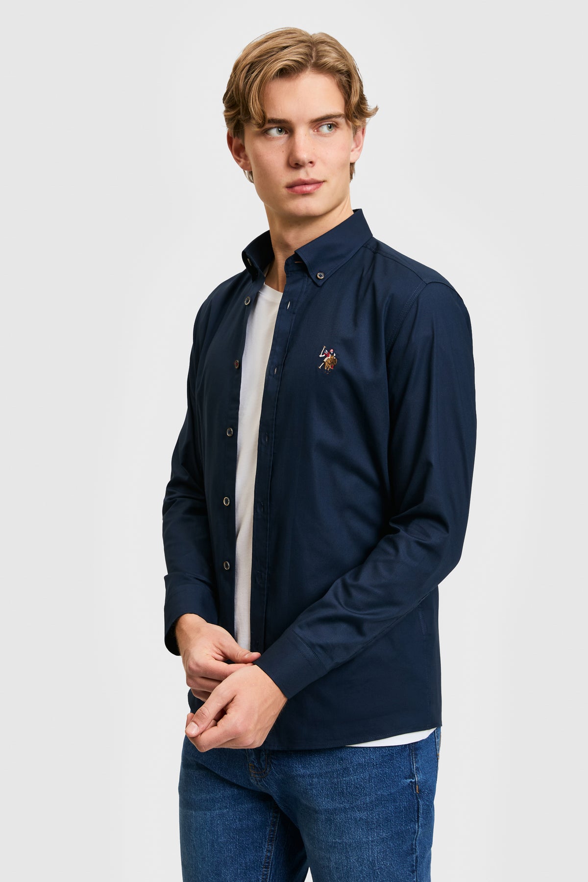 Camasa Barbat Bleumarin Cu Logo Colorat