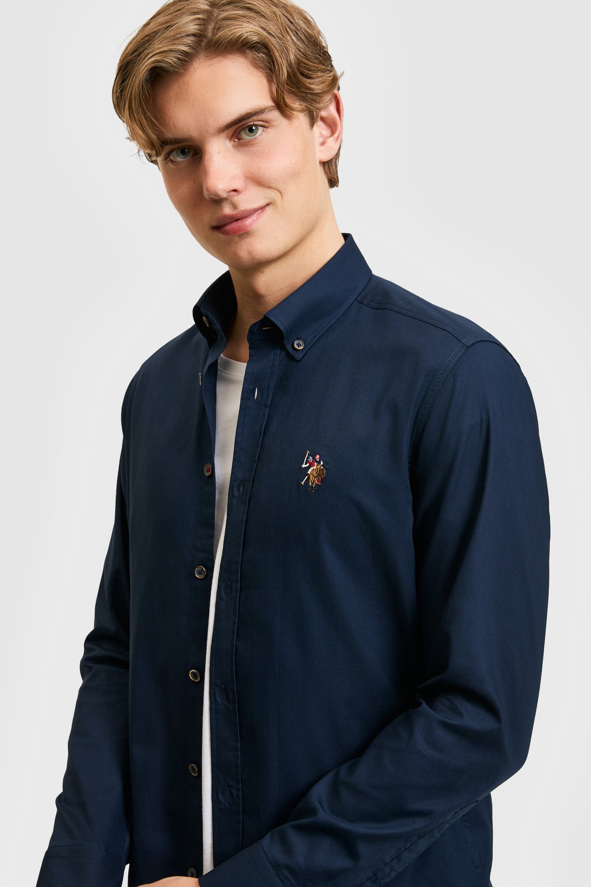 Camasa Barbat Bleumarin Cu Logo Colorat