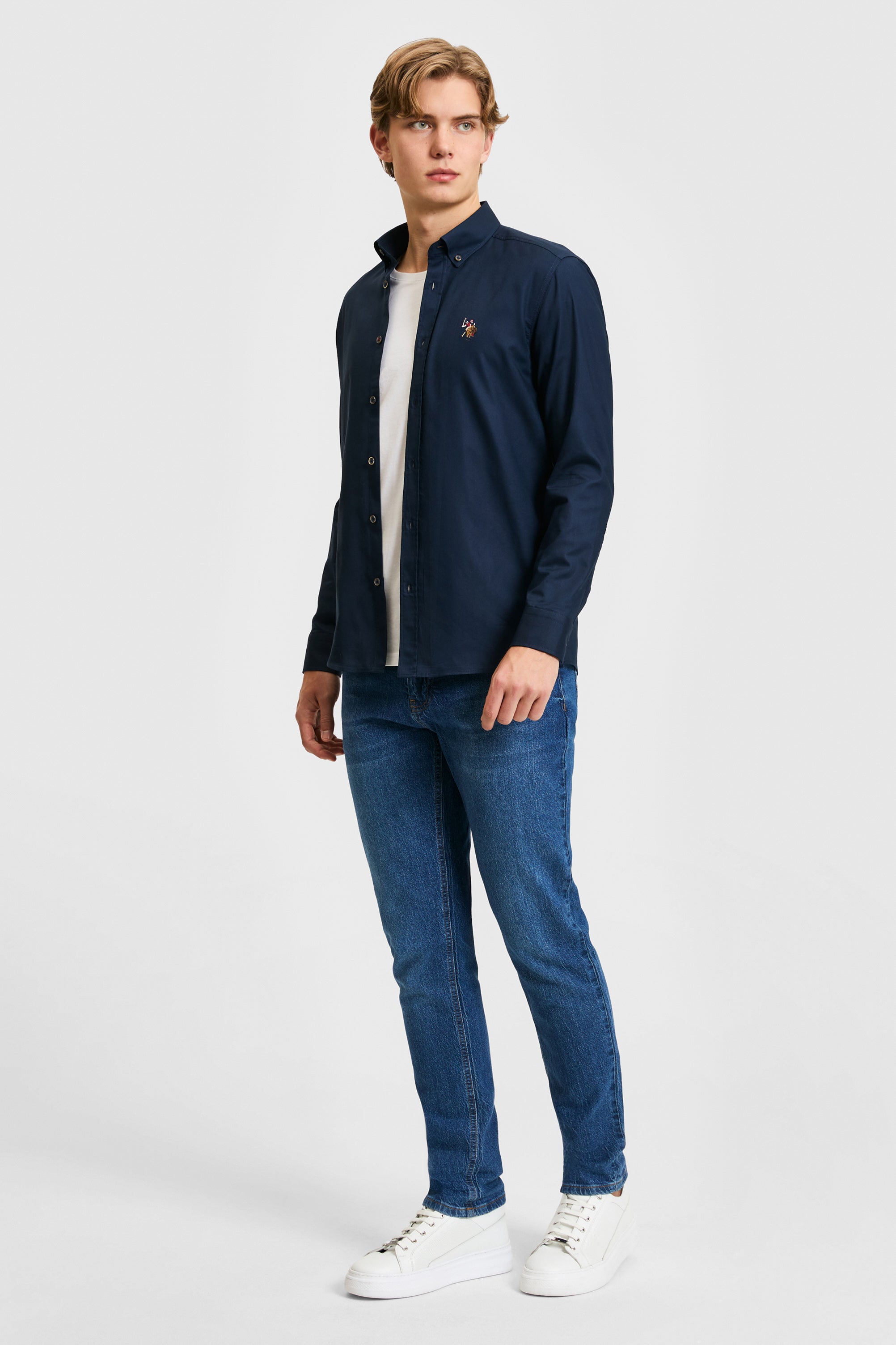Camasa Barbat Bleumarin Cu Logo Colorat