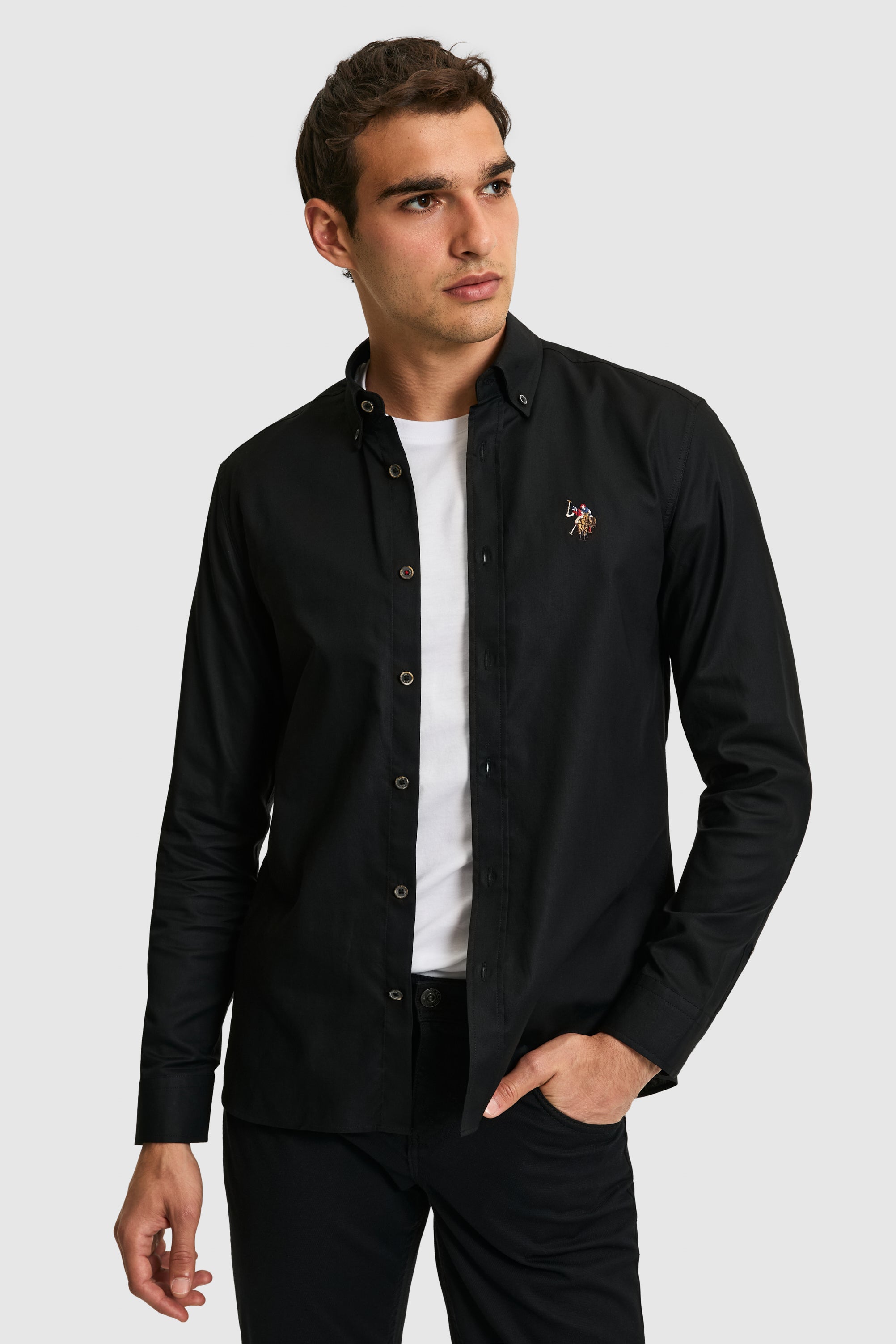 Camasa Barbat Negru Cu Logo Colorat
