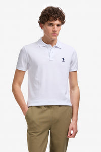 Tricou Polo Barbat Alb Cu Logo Brodat