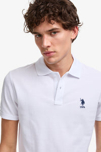 Tricou Polo Barbat Alb Cu Logo Brodat