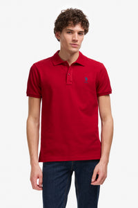 Tricou Polo Barbat Rosu Cu Logo Brodat
