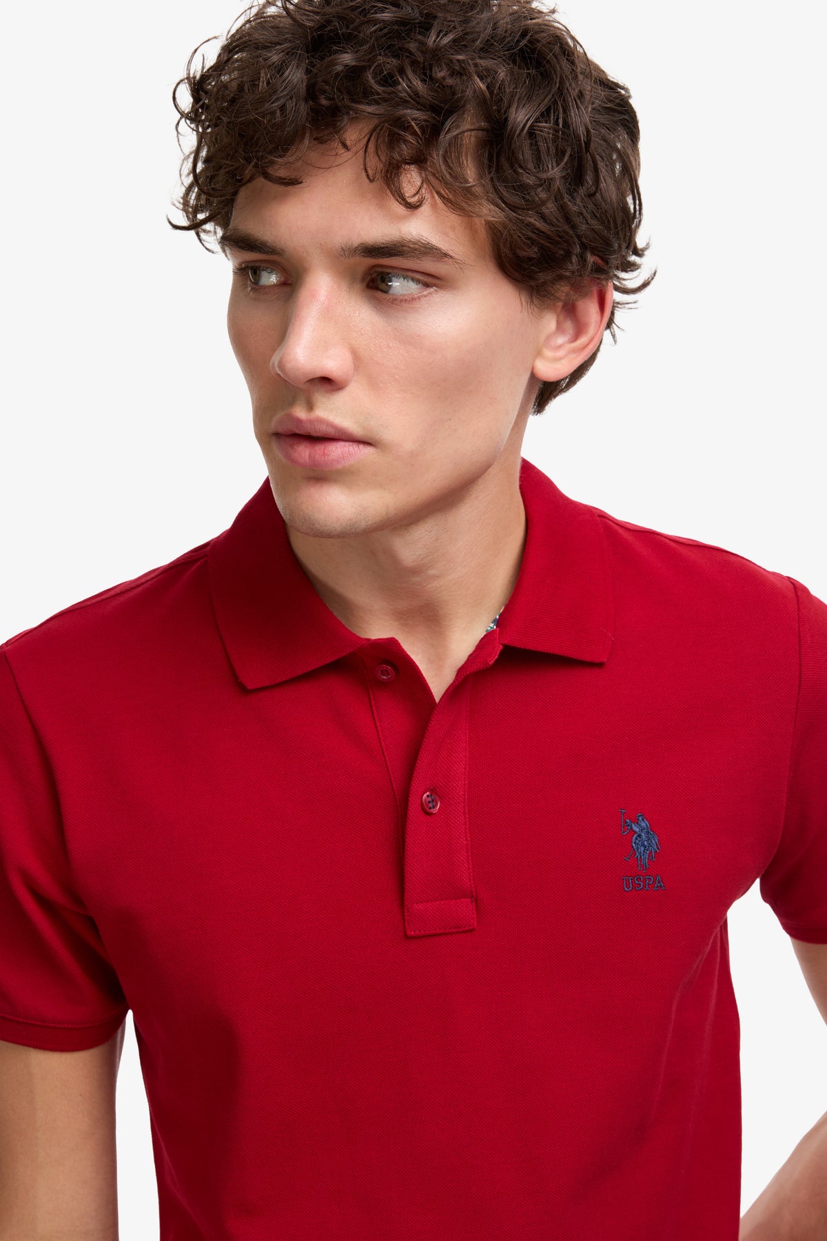 Tricou Polo Barbat Rosu Cu Logo Brodat