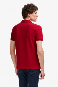 Tricou Polo Barbat Rosu Cu Logo Brodat