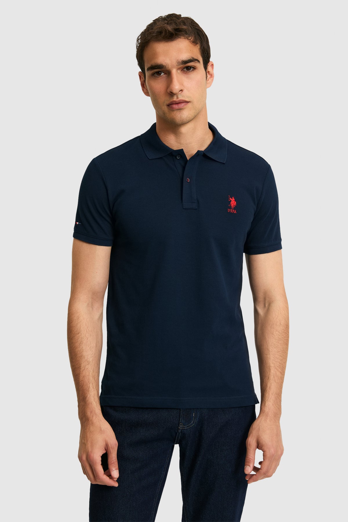 Tricou Polo Barbat Bleumarin Cu Logo Brodat