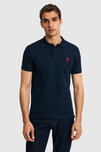 Tricou Polo Barbat Bleumarin Cu Logo Brodat