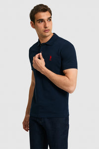Tricou Polo Barbat Bleumarin Cu Logo Brodat